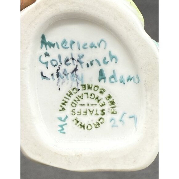 Vintage Crown Staffordshire American Goldfinch, Barbara Linley Adams, Signed - Picture 4 of 7